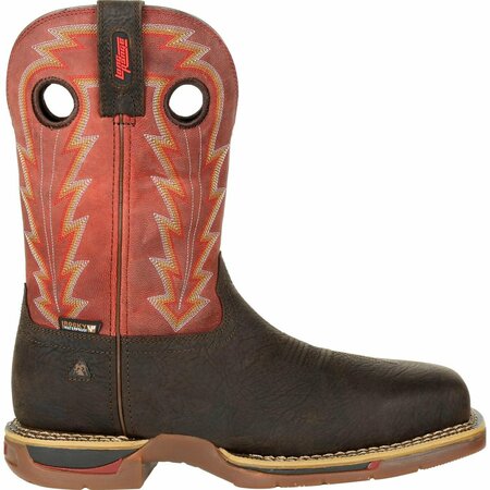 Rocky Long Range Composite Toe Waterproof Western Boot, BROWN/RED, M, Size 11 RKW0319